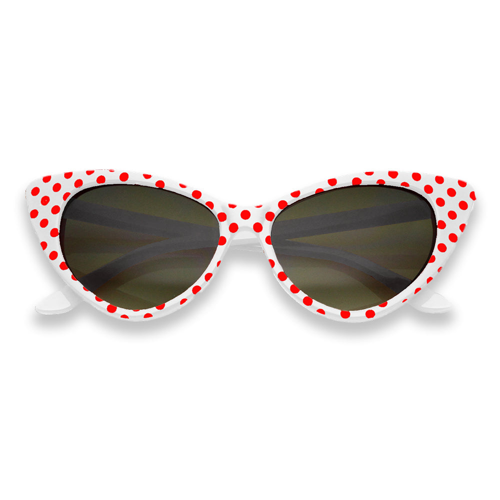 Unbranded White/Red Polka Dot Sunglasses