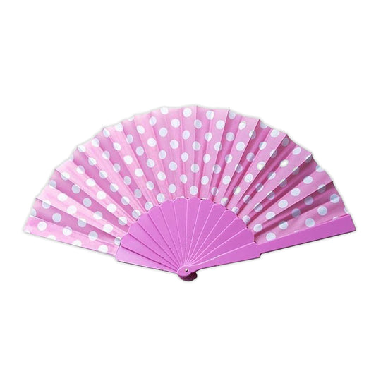 Pink & White Polka Dot Fan