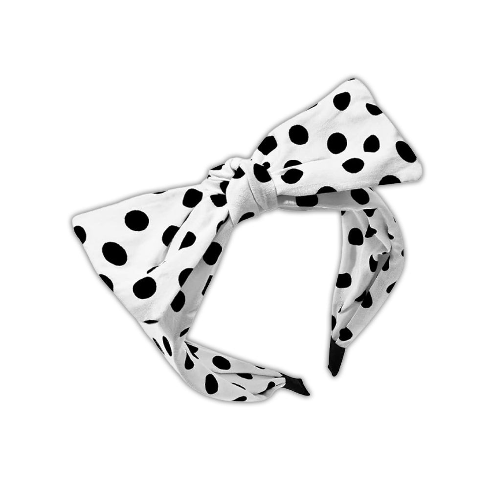 White/Black Polka Dot Headband